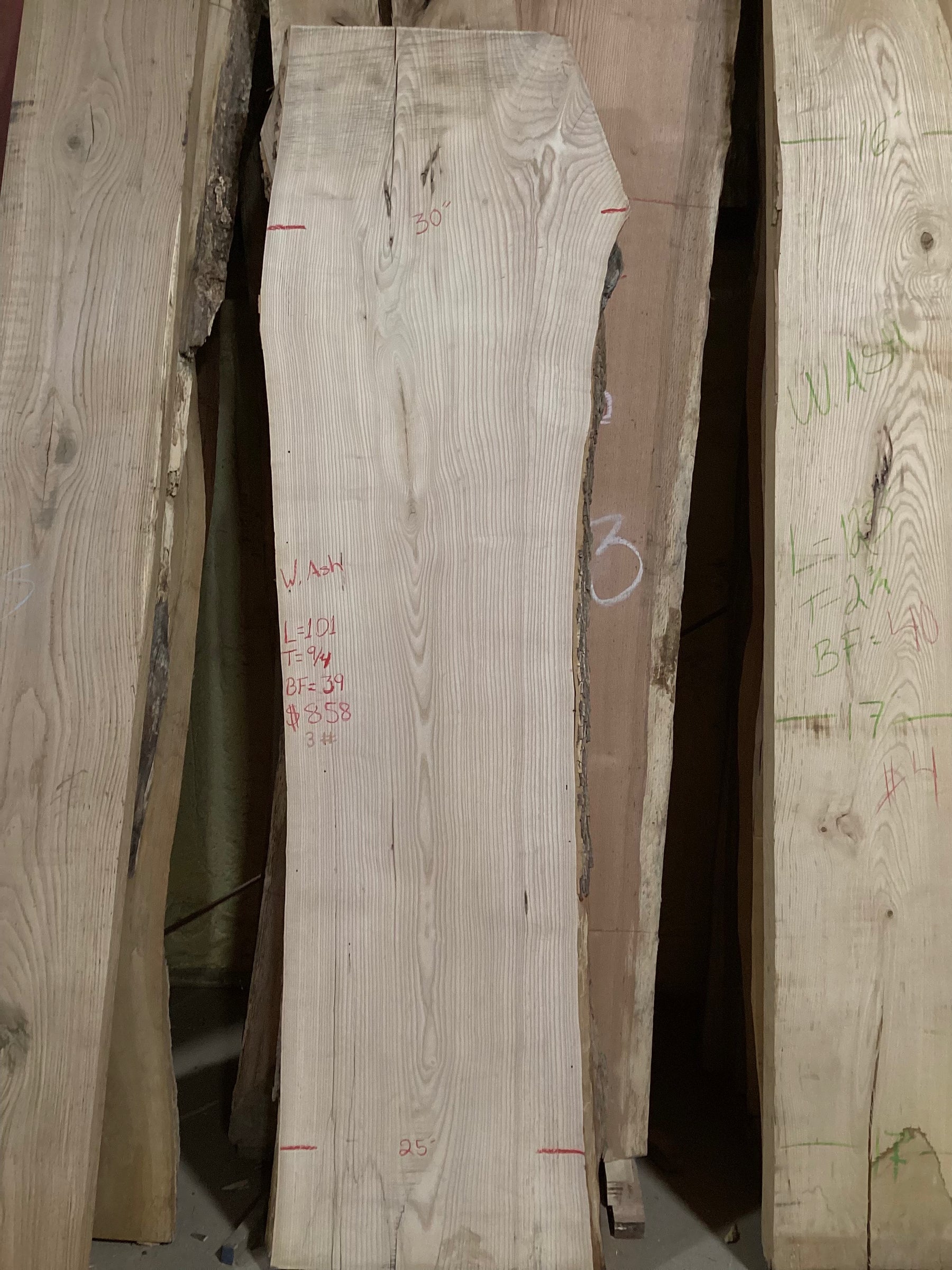 White Ash Slabs