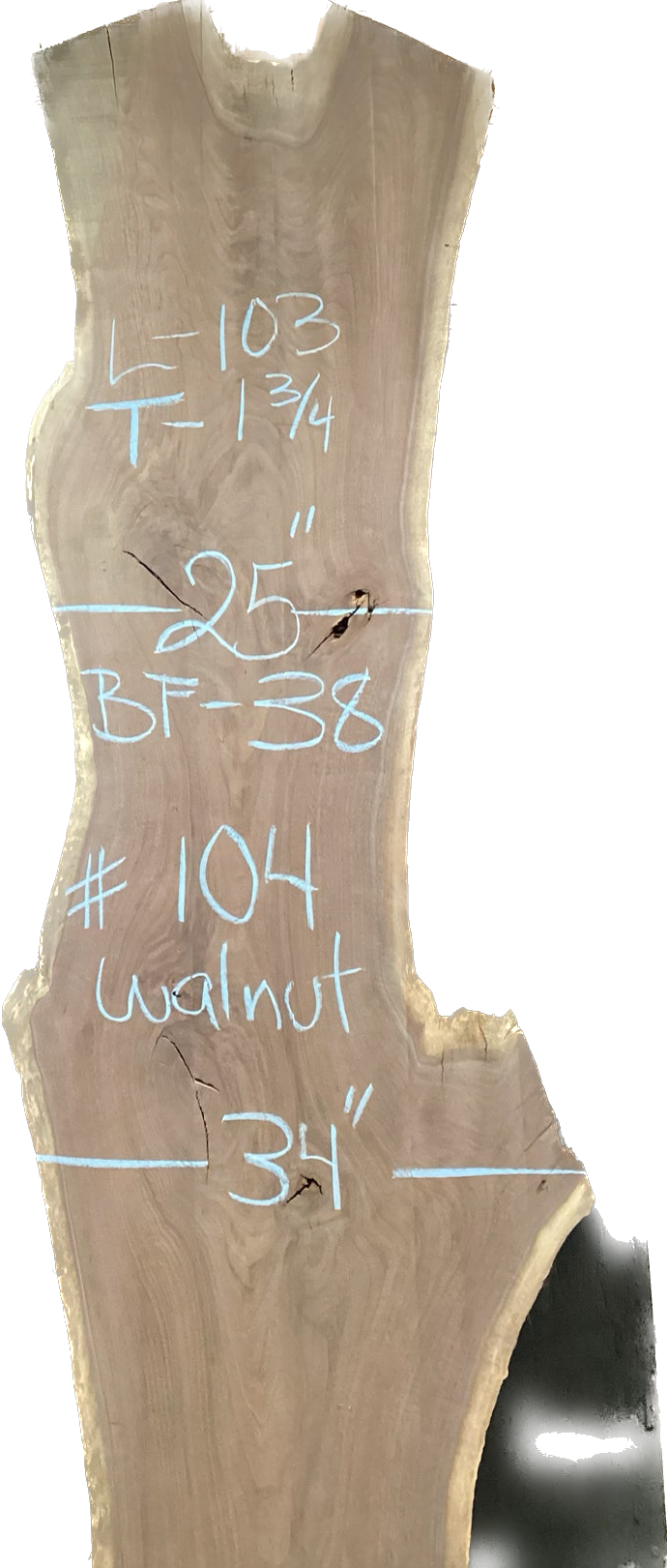 Walnut Slabs 8/4- 101-200