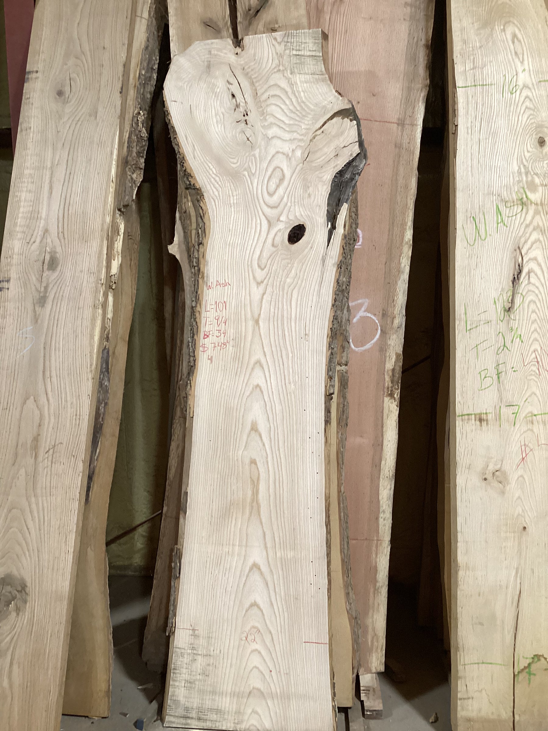 White Ash Slabs