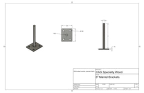 Floating Mantel & Shelf Brackets - 5, 6, & 8 Inch