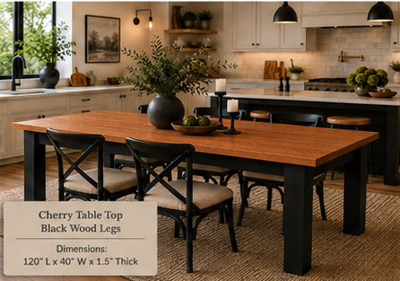 Custom Dining Room, Living Room or Kitchen Tables