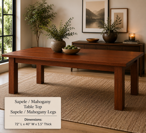 Custom Dining Room, Living Room or Kitchen Tables