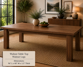 Custom Dining Room, Living Room or Kitchen Tables