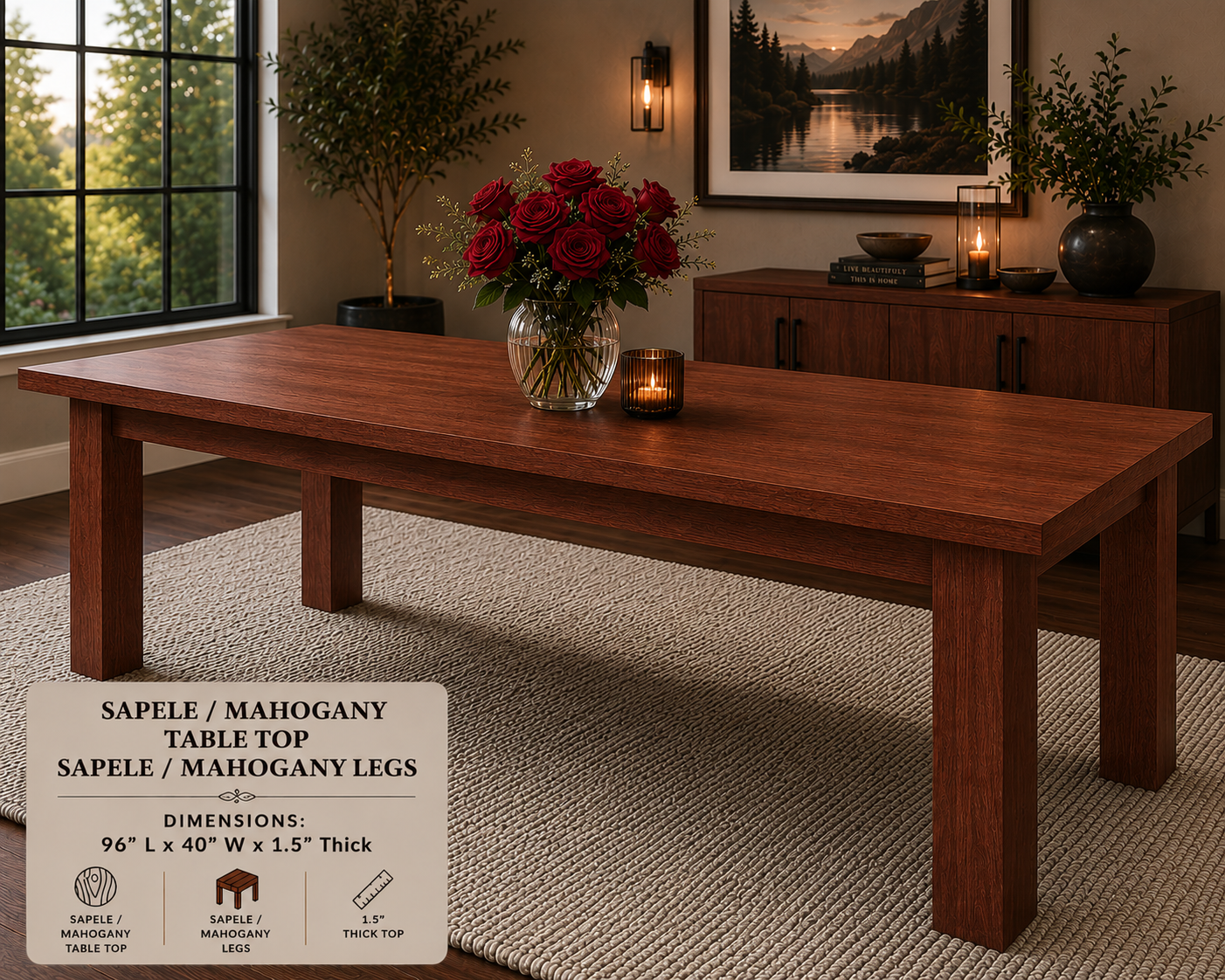 Custom Dining Room, Living Room or Kitchen Tables