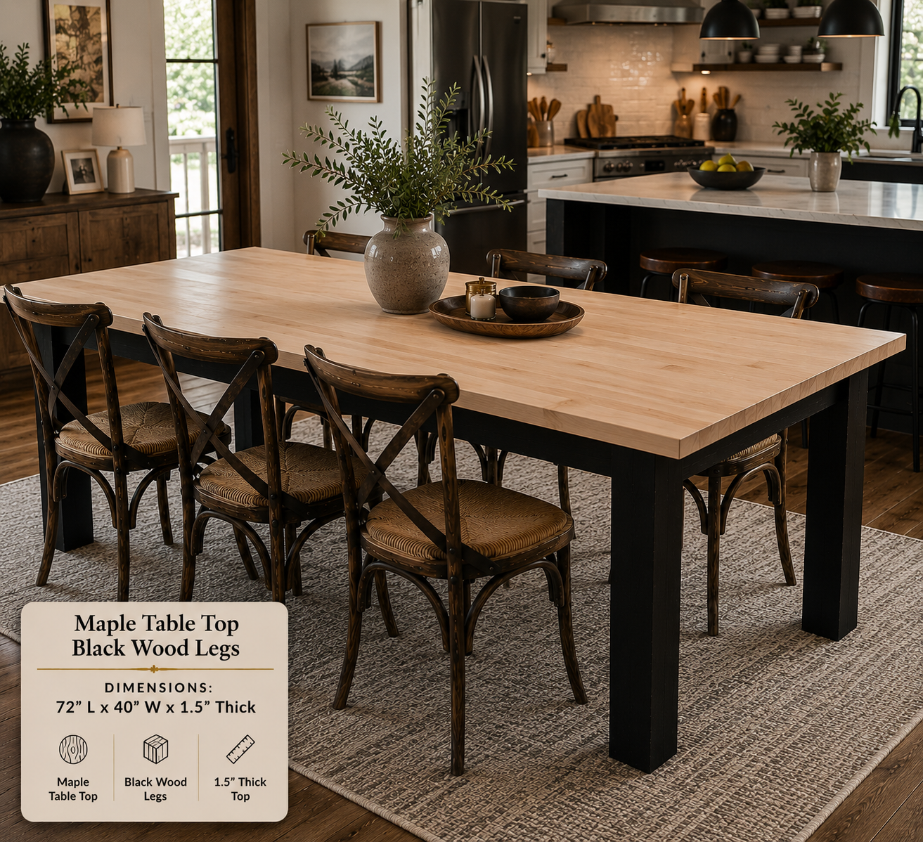 Custom Dining Room, Living Room or Kitchen Tables