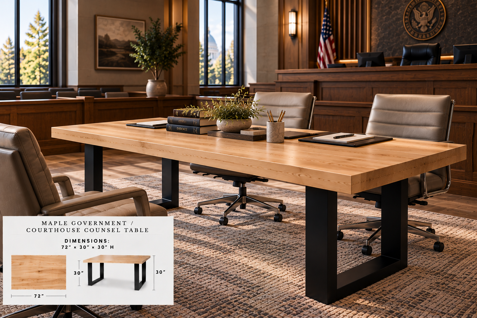Government / Courthouse Counsel Tables