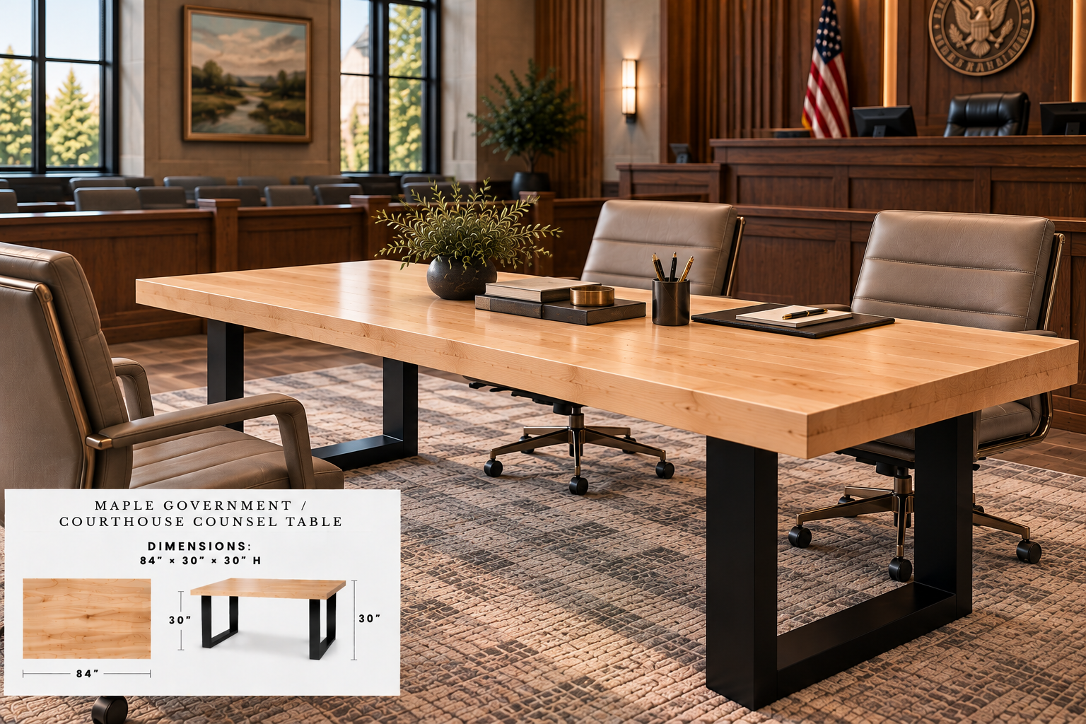 Government / Courthouse Counsel Tables
