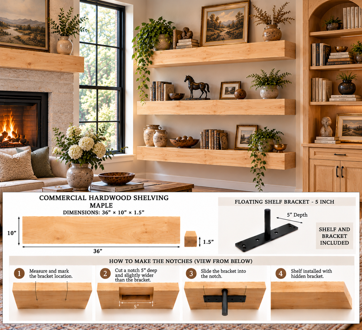 Commercial Floating Shelves