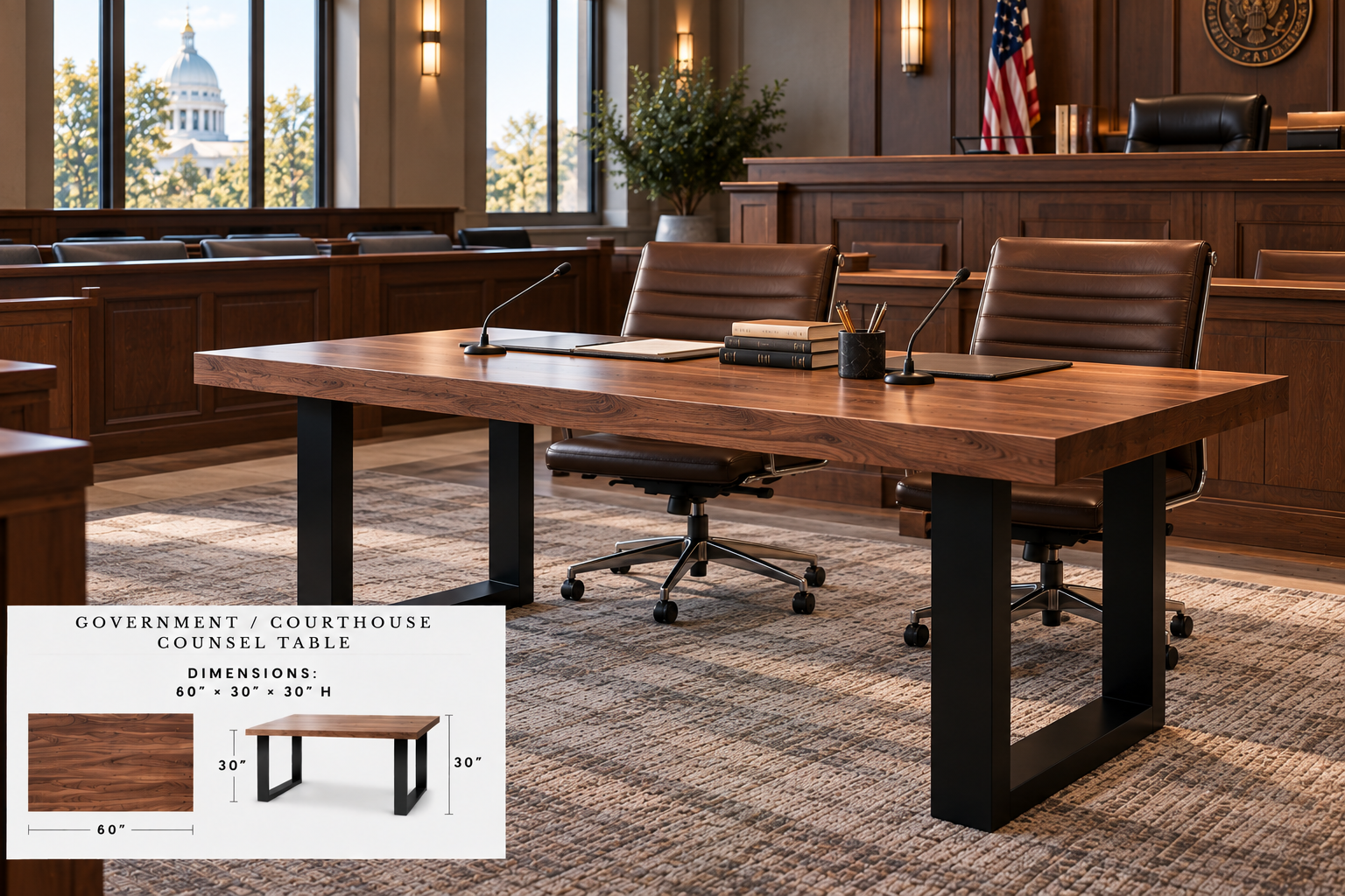 Government / Courthouse Counsel Tables