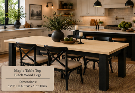 Custom Dining Room, Living Room or Kitchen Tables