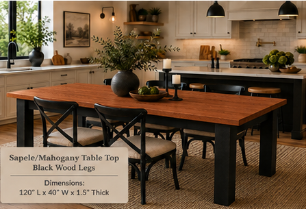 Custom Dining Room, Living Room or Kitchen Tables