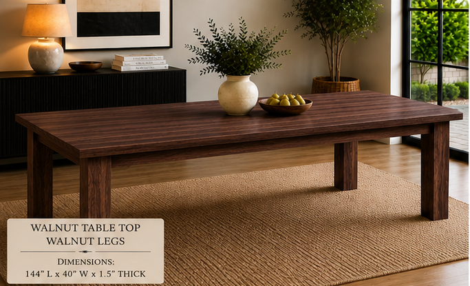 Custom Dining Room, Living Room or Kitchen Tables